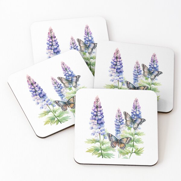 Item preview, Lupine Flower Butterfly | Elegant Botanical Floral Art designed and sold by Mandayartstudio.