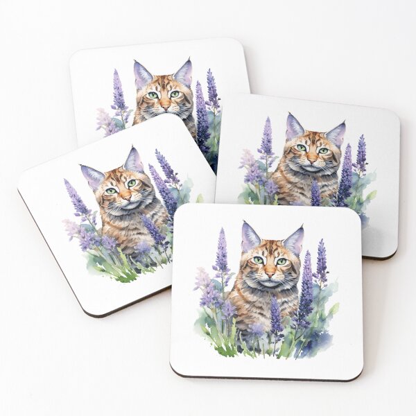 Item preview, Lupine Flower Cat | Elegant Botanical Floral Art designed and sold by Mandayartstudio.
