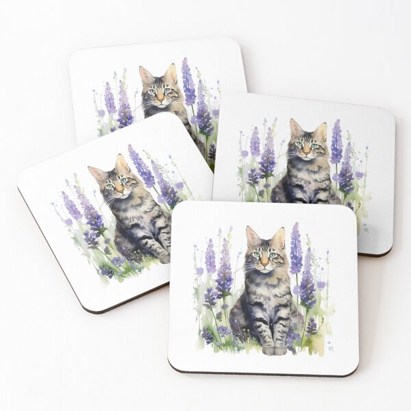 Item preview, Lupine Flower Cat | Elegant Botanical Floral Art designed and sold by Mandayartstudio.