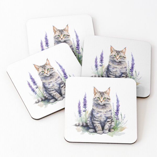 Item preview, Lupine Flower Cat | Elegant Botanical Floral Art designed and sold by Mandayartstudio.