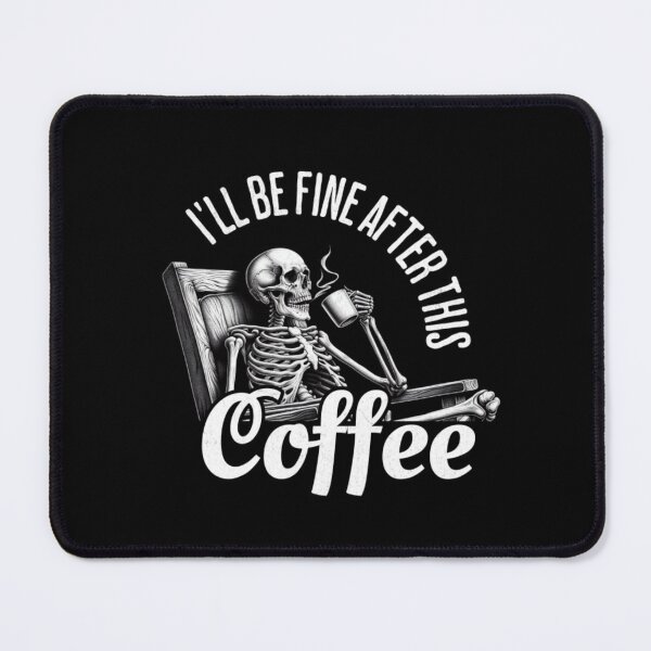 Item preview, Relaxing Skeleton Drinking Coffee Black White Sketch designed and sold by NatalieWearne.