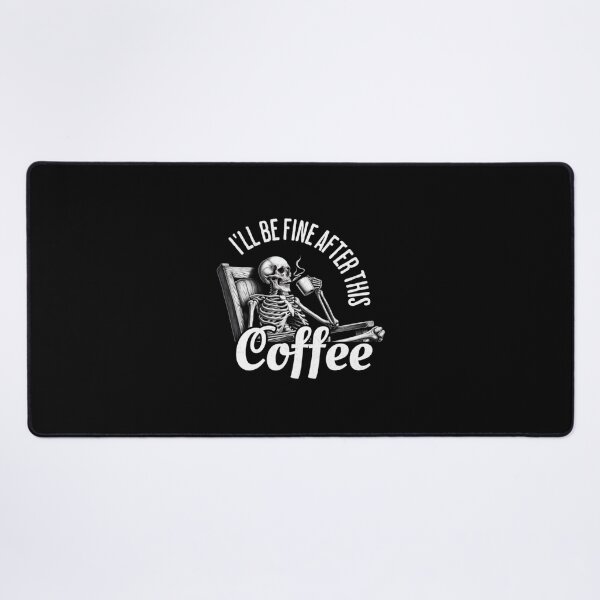 Item preview, Relaxing Skeleton Drinking Coffee Black White Sketch designed and sold by NatalieWearne.