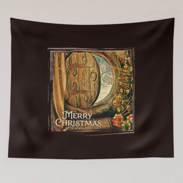 Item preview, Merry Christmas Cozy Dwelling Round Door Art designed and sold by WarmTones.