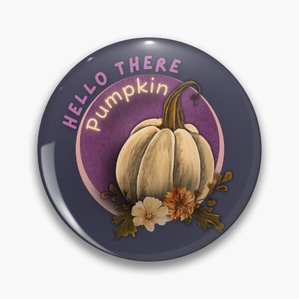 Item preview, Hello There Pumpkin – Whimsical Purple Fall Pumpkin Art designed and sold by ArtistsAtticWI.