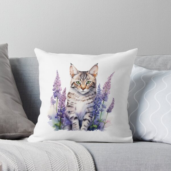 Item preview, Lupine Flower Cat | Elegant Botanical Floral Art designed and sold by Mandayartstudio.