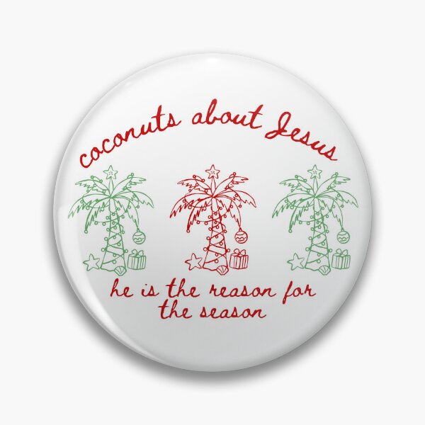 Item preview, Coconuts About Jesus the Reason for the Season Tropical Christmas Palm Trees Beach Holiday Red and Green Doodle designed and sold by Forevermore.