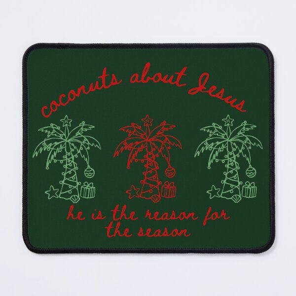 Item preview, Coconuts About Jesus the Reason for the Season Tropical Christmas Palm Trees Beach Holiday Red and Green Doodle designed and sold by Forevermore.