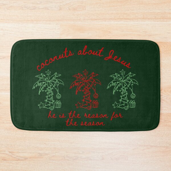 Item preview, Coconuts About Jesus the Reason for the Season Tropical Christmas Palm Trees Beach Holiday Red and Green Doodle designed and sold by Forevermore.