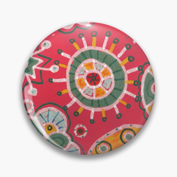 Item preview, Dark Pink Boho Folk Art Flowers and Mandalas designed and sold by Fani*.