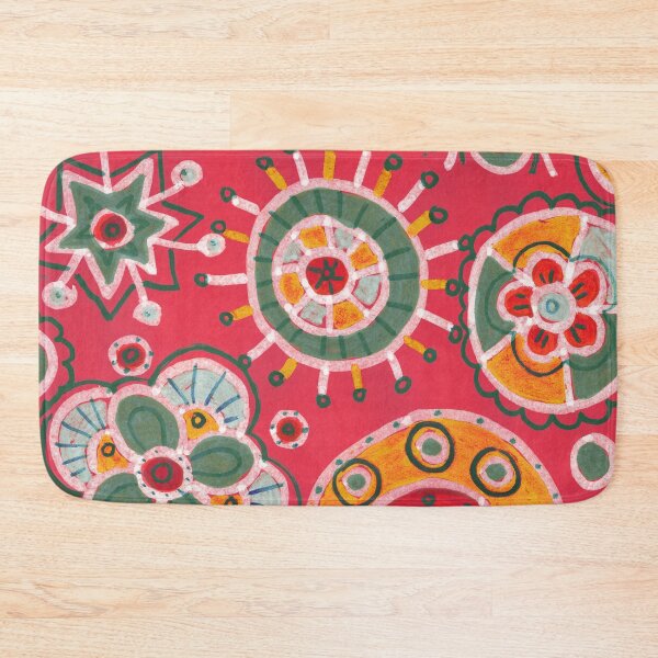 Item preview, Dark Pink Boho Folk Art Flowers and Mandalas designed and sold by Fani*.