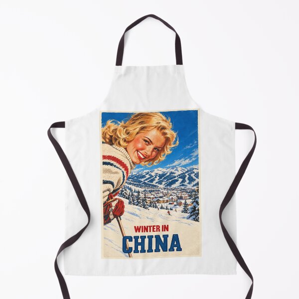 Item preview, Vintage Ski Poster Winter In China designed and sold by dressedupmule.