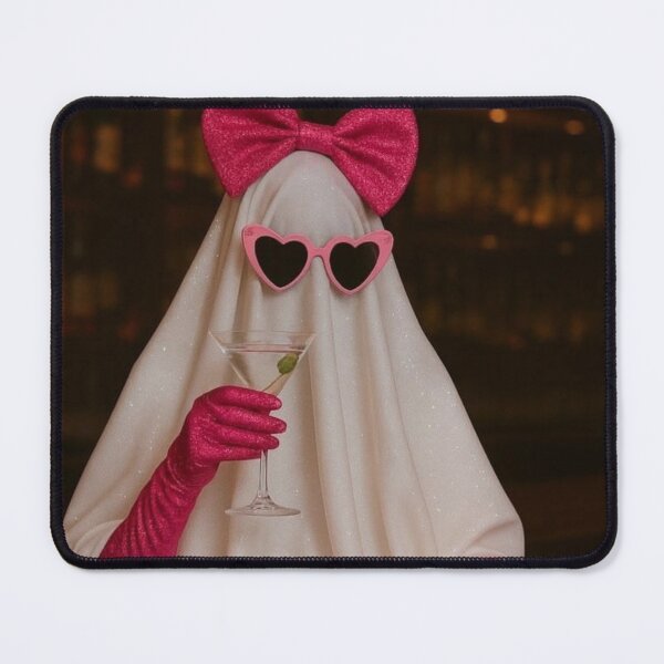 Item preview, Coquette Ghost with Martini - Spooky Glamour and Heart-Shaped Glasses designed and sold by conamor-bymel.