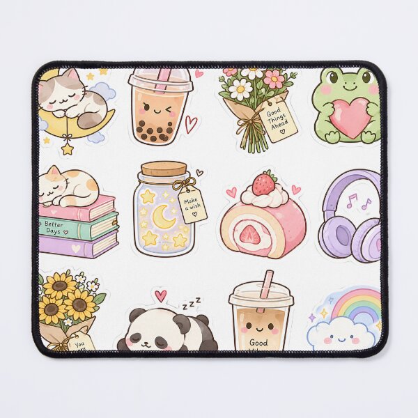 Item preview, Cute Pastel Aesthetic Sticker Pack – Kawaii Cats, Boba, Flowers & Cozy Vibes designed and sold by Animalibra1.