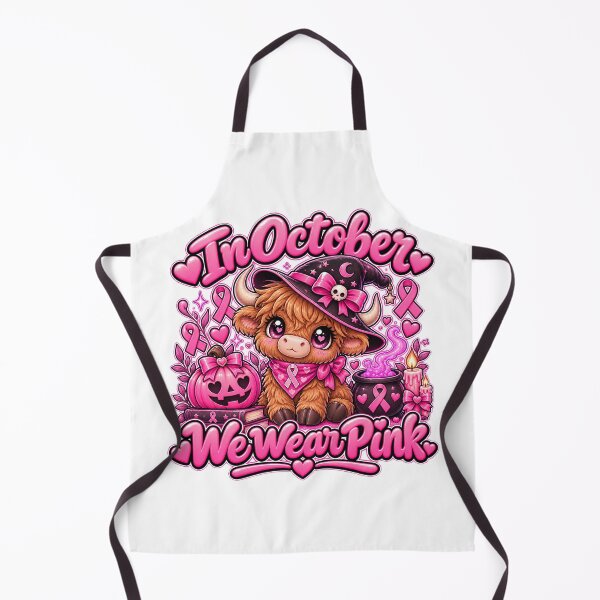 Item preview, Highland Cow in October We Wear Pink Breast Cancer Month designed and sold by QuiteOrbit.