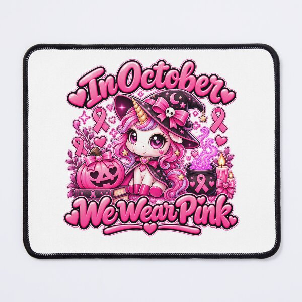 Item preview, Unicorn witch in October We Wear Pink Breast Cancer Month designed and sold by QuiteOrbit.