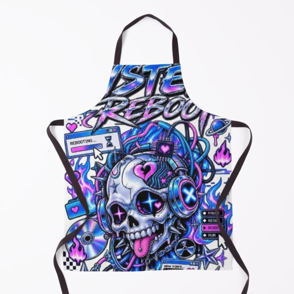 Item preview, System Reboot Cyber Skull Y2K Chrome Cybercore Design designed and sold by EssentialsWear.