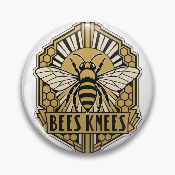 Item preview, Bees Knees Art Deco Bee Badge | 1920s Honeycomb Bee Lover Design designed and sold by StickyGuys.