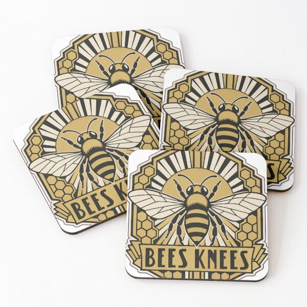 Item preview, Bees Knees Art Deco Bee Badge | 1920s Honeycomb Bee Lover Design designed and sold by StickyGuys.