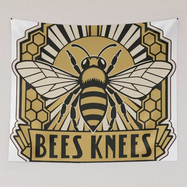 Item preview, Bees Knees Art Deco Bee Badge | 1920s Honeycomb Bee Lover Design designed and sold by StickyGuys.