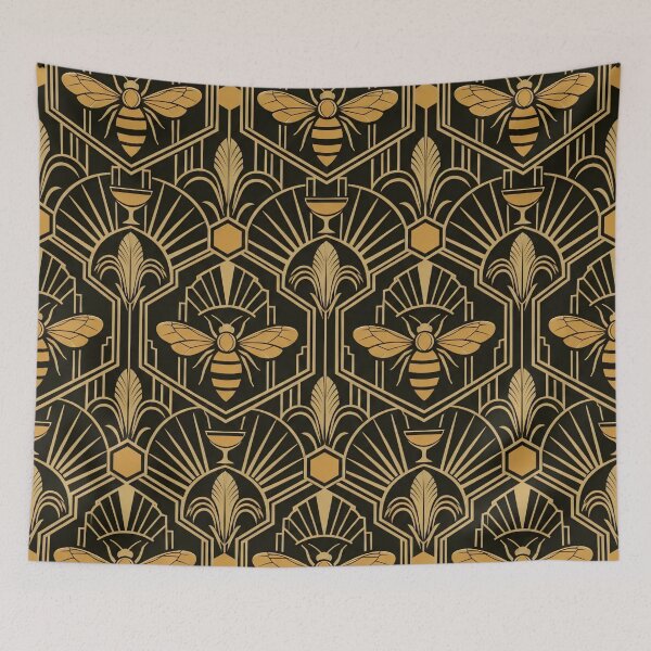 Item preview, Bees Knees Art Deco Seamless Pattern | Gold Honeycomb 1920s Bee Repeat designed and sold by StickyGuys.