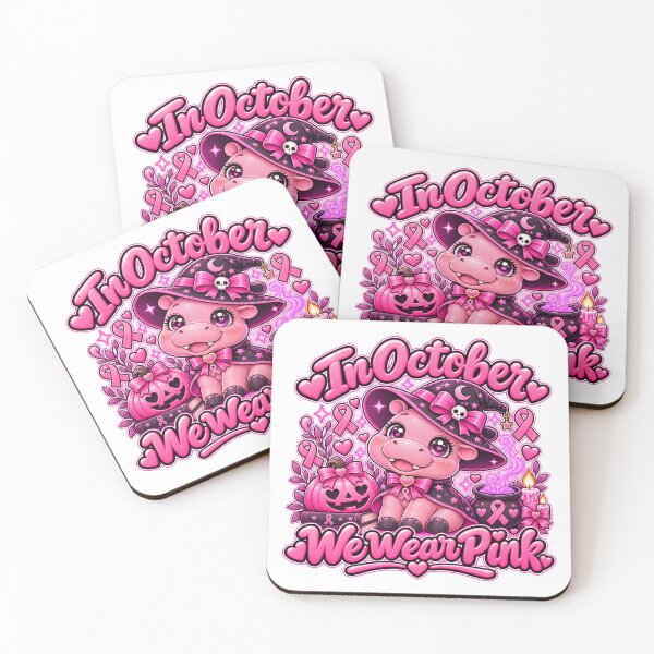Item preview, Breast Cancer Hippo October We Wear Pink designed and sold by QuiteOrbit.