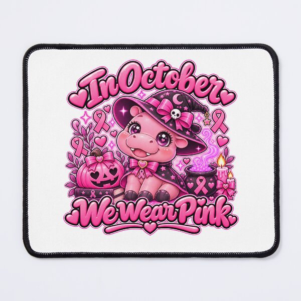 Item preview, Breast Cancer Hippo October We Wear Pink designed and sold by QuiteOrbit.