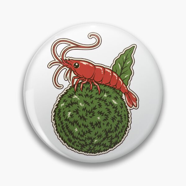 Item preview, Cherry Shrimp on Marimo Moss Ball Sticker | Cute Aquarium Die Cut designed and sold by StickyGuys.