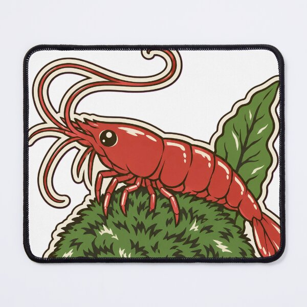 Item preview, Cherry Shrimp on Marimo Moss Ball Sticker | Cute Aquarium Die Cut designed and sold by StickyGuys.