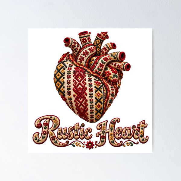 Item preview, Heart Embroidered Folk Art designed and sold by DansCreations42.