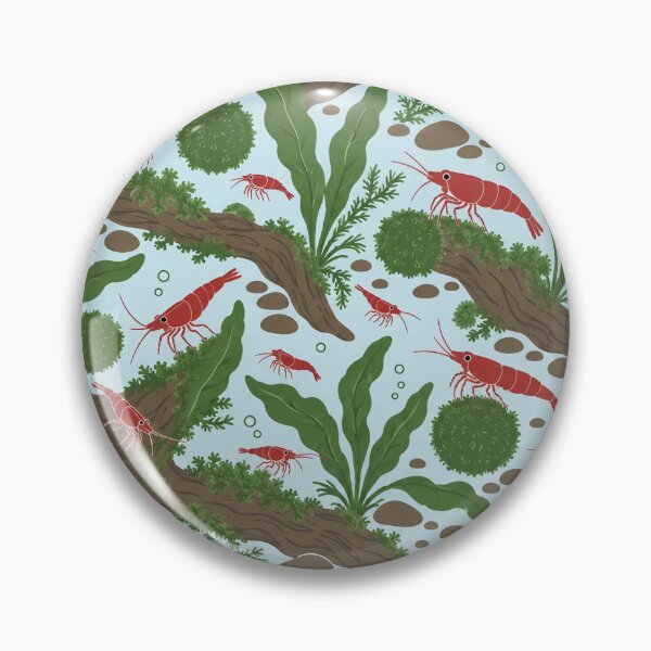Item preview, Cherry Shrimp Aquascape Seamless Pattern | Planted Aquarium Moss and Driftwood designed and sold by StickyGuys.