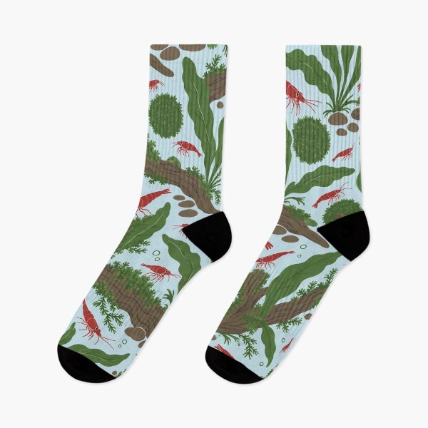 Item preview, Cherry Shrimp Aquascape Seamless Pattern | Planted Aquarium Moss and Driftwood designed and sold by StickyGuys.