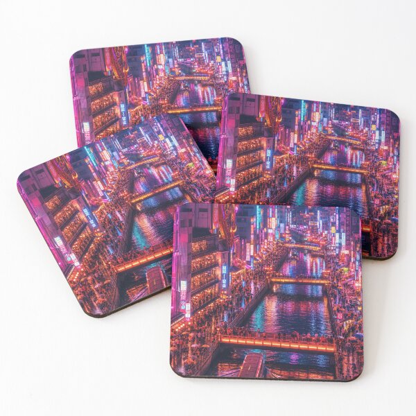Item preview, Osaka Dotonbori Neon Rain – Japanese Night Cityscape designed and sold by vekotpu.