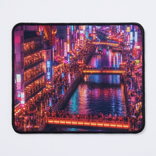 Item preview, Osaka Dotonbori Neon Rain – Japanese Night Cityscape designed and sold by vekotpu.