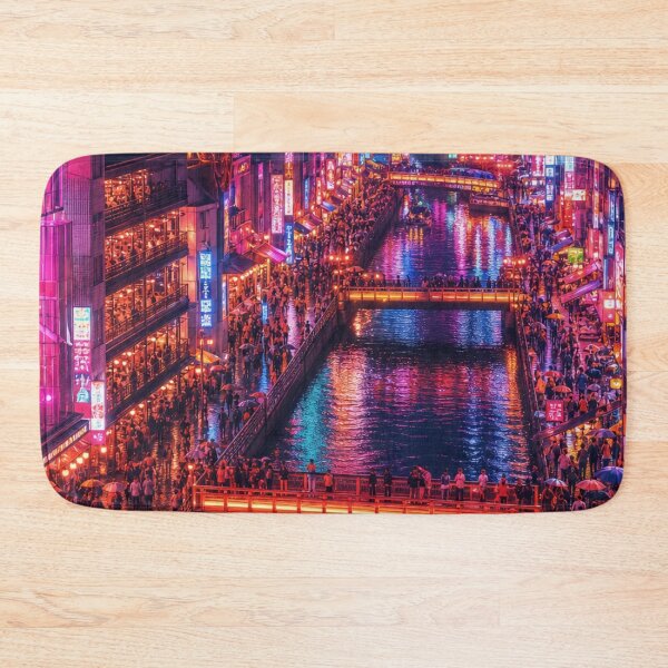 Item preview, Osaka Dotonbori Neon Rain – Japanese Night Cityscape designed and sold by vekotpu.