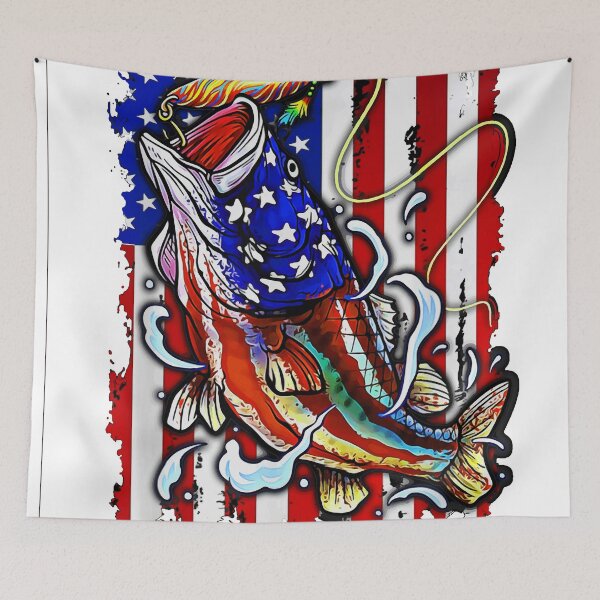 Item preview, Bass Fishing American Flag 4th of July Gft For Fisherman  designed and sold by VISIONSTURME.