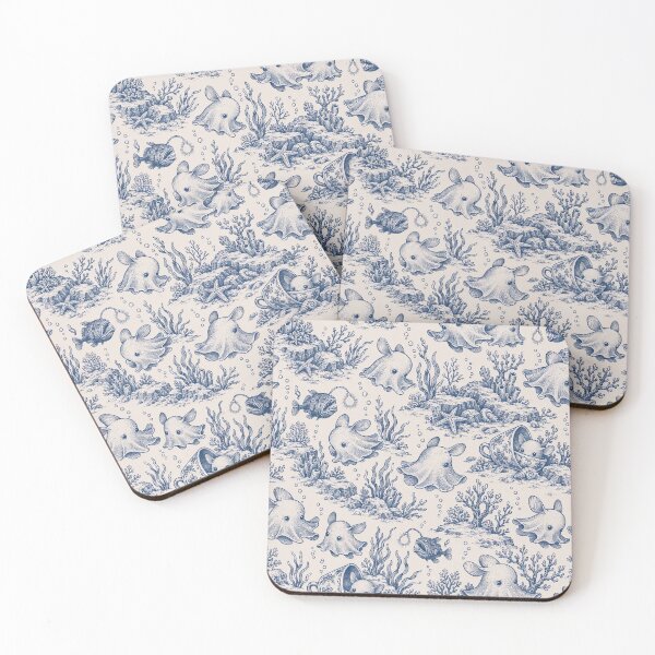 Item preview, Dumbo Octopus Toile Seamless Pattern | Deep Sea Creature Toile de Jouy designed and sold by StickyGuys.
