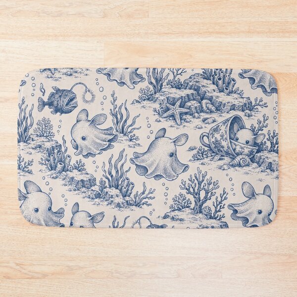 Item preview, Dumbo Octopus Toile Seamless Pattern | Deep Sea Creature Toile de Jouy designed and sold by StickyGuys.