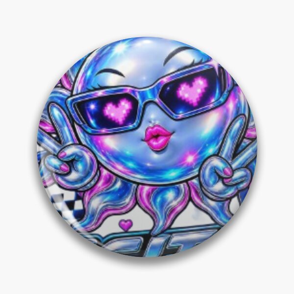 Item preview, Digital Sunshine Y2K Chrome Sun Retro Cybercore Aesthetic designed and sold by EssentialsWear.