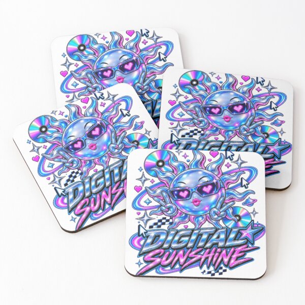 Item preview, Digital Sunshine Y2K Chrome Sun Retro Cybercore Aesthetic designed and sold by EssentialsWear.