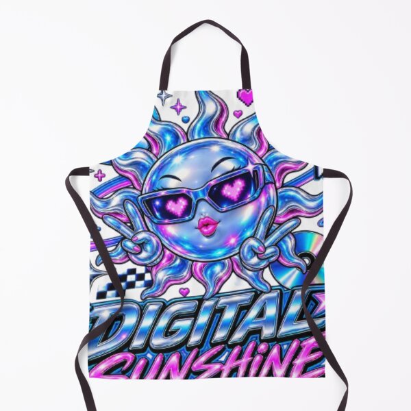 Item preview, Digital Sunshine Y2K Chrome Sun Retro Cybercore Aesthetic designed and sold by EssentialsWear.