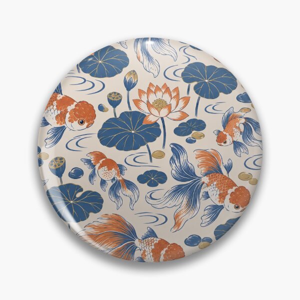 Item preview, Fancy Goldfish Chinoiserie Seamless Pattern | Oranda Ranchu Lotus Pond Repeat designed and sold by StickyGuys.