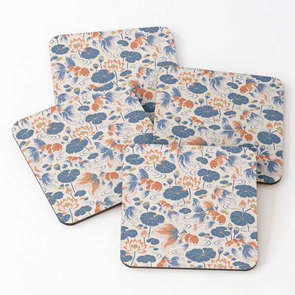 Item preview, Fancy Goldfish Chinoiserie Seamless Pattern | Oranda Ranchu Lotus Pond Repeat designed and sold by StickyGuys.