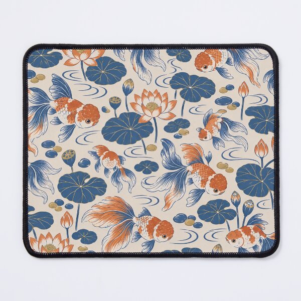 Item preview, Fancy Goldfish Chinoiserie Seamless Pattern | Oranda Ranchu Lotus Pond Repeat designed and sold by StickyGuys.