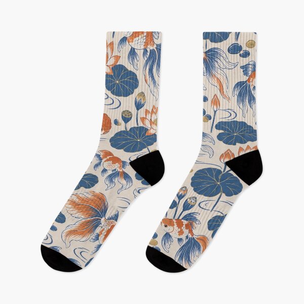Item preview, Fancy Goldfish Chinoiserie Seamless Pattern | Oranda Ranchu Lotus Pond Repeat designed and sold by StickyGuys.