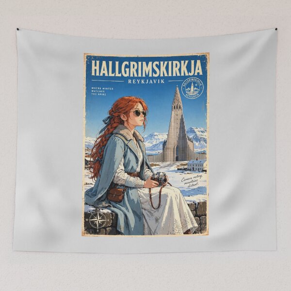 Item preview, Iceland — Hallgrímskirkja — A Dreamy Winter Morning Beneath Nordic Light designed and sold by DibujandoPorfa.