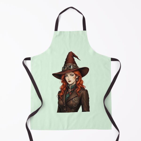 Item preview, Steampunk Witch – Victorian Redhead with Goggles and Witch Hat designed and sold by SweetLilith.