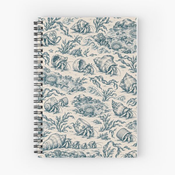 Item preview, Hermit Crab Toile Seamless Pattern | Seaside Tide Pool Toile de Jouy designed and sold by StickyGuys.