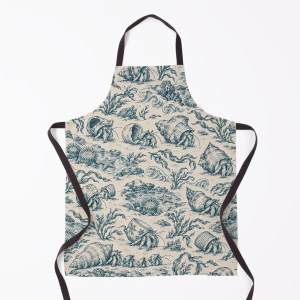 Item preview, Hermit Crab Toile Seamless Pattern | Seaside Tide Pool Toile de Jouy designed and sold by StickyGuys.