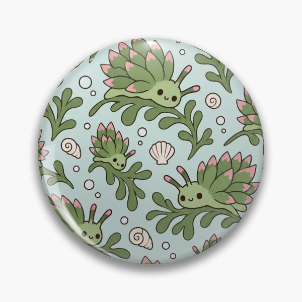 Item preview, Leaf Sheep Sea Slug Seamless Pattern | Cute Kawaii Ocean Creature Repeat designed and sold by StickyGuys.