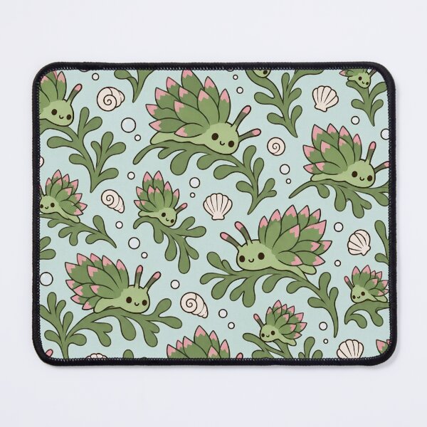 Item preview, Leaf Sheep Sea Slug Seamless Pattern | Cute Kawaii Ocean Creature Repeat designed and sold by StickyGuys.